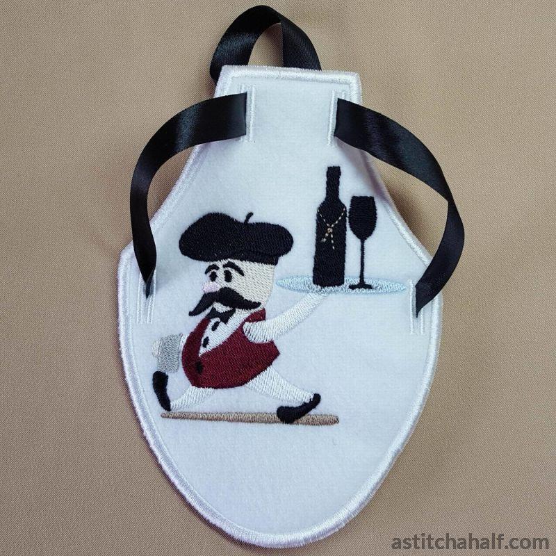 Sommelier Wine Bottle Apron - aStitch aHalf