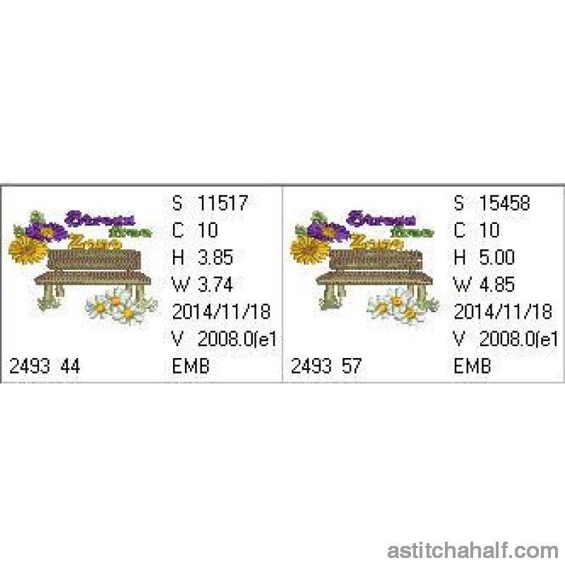 Stress Free Zone Garden Seat - aStitch aHalf