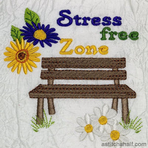 Stress Free Zone Garden Seat - aStitch aHalf