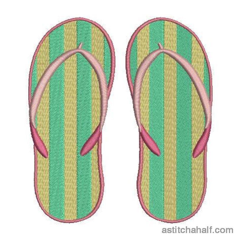 Striped Flip Flops - aStitch aHalf