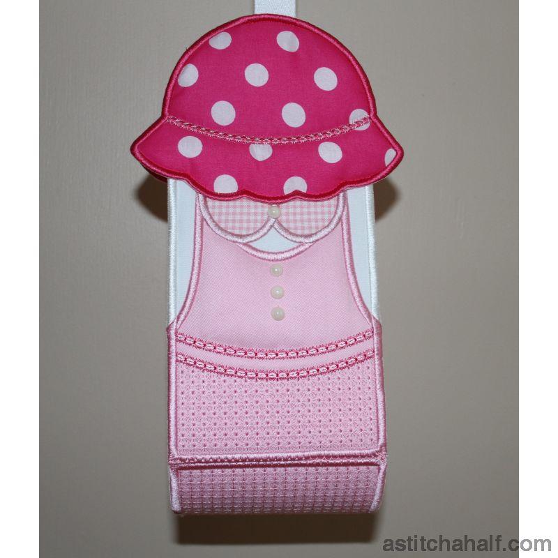 Sunbonnet Sue Toilet Roll Sling - a-stitch-a-half