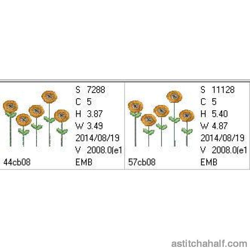 Sunflower buttons - aStitch aHalf