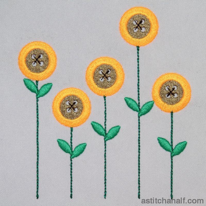 Sunflower buttons - aStitch aHalf