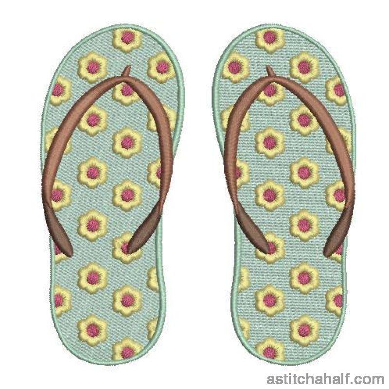 Sunflower Flip Flops - aStitch aHalf