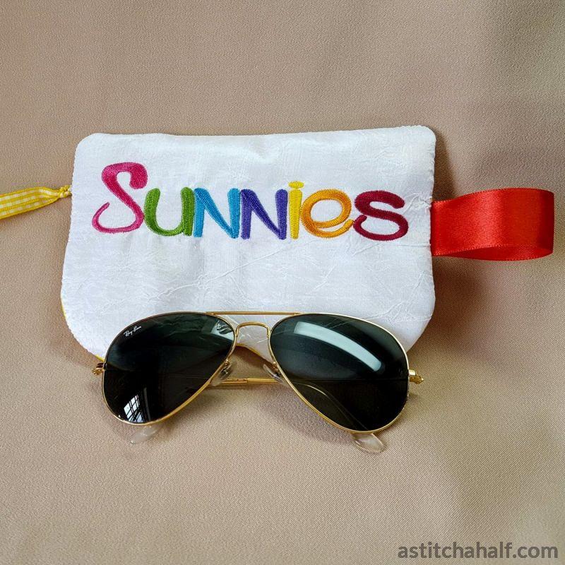 Sunnies Eyeglass Case with ITH Zipper - aStitch aHalf