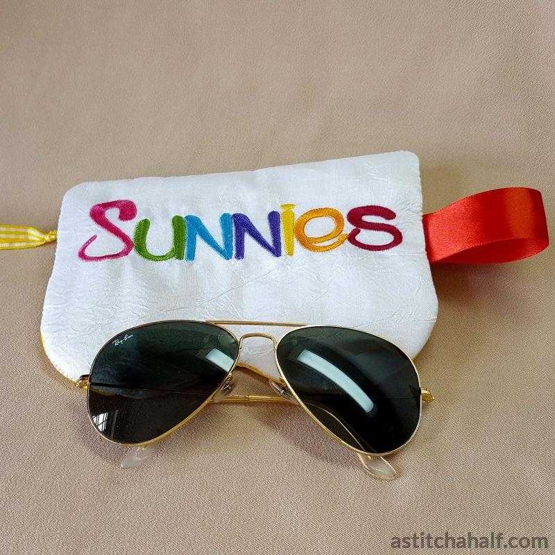 Sunnies Eyeglass Case with ITH Zipper - aStitch aHalf