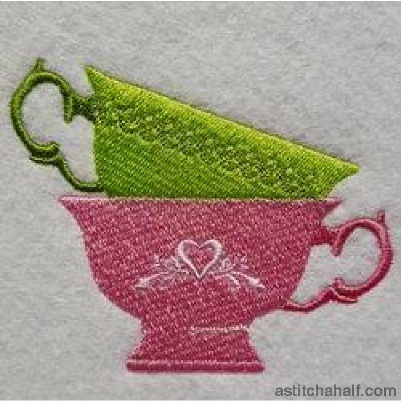 Tea Cups - aStitch aHalf