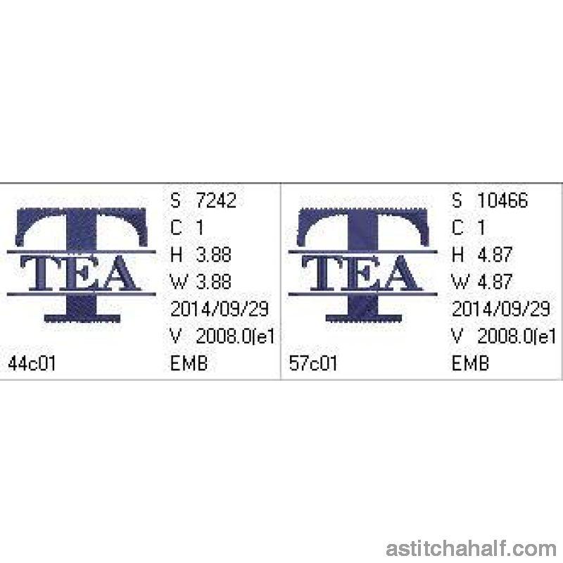 Tea Monogram - aStitch aHalf