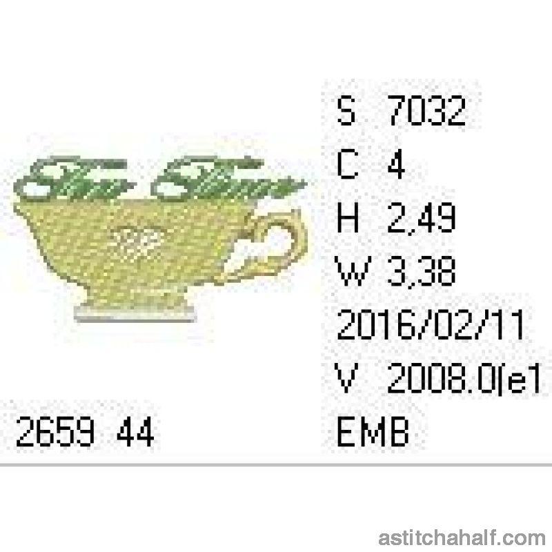 Tea Time Cup - aStitch aHalf