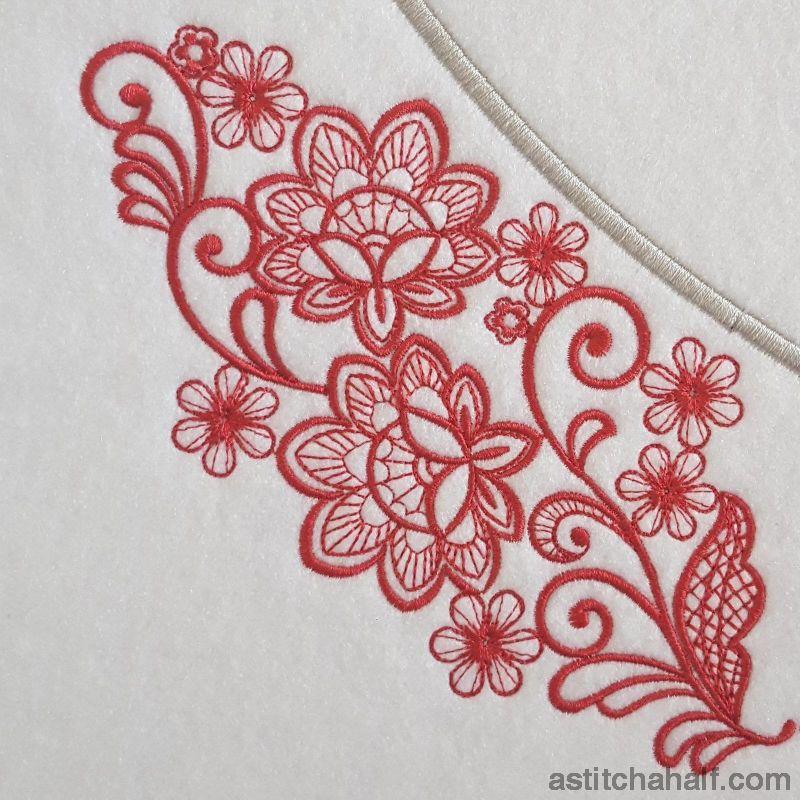 Tears in Flowers Neckline Combo - aStitch aHalf