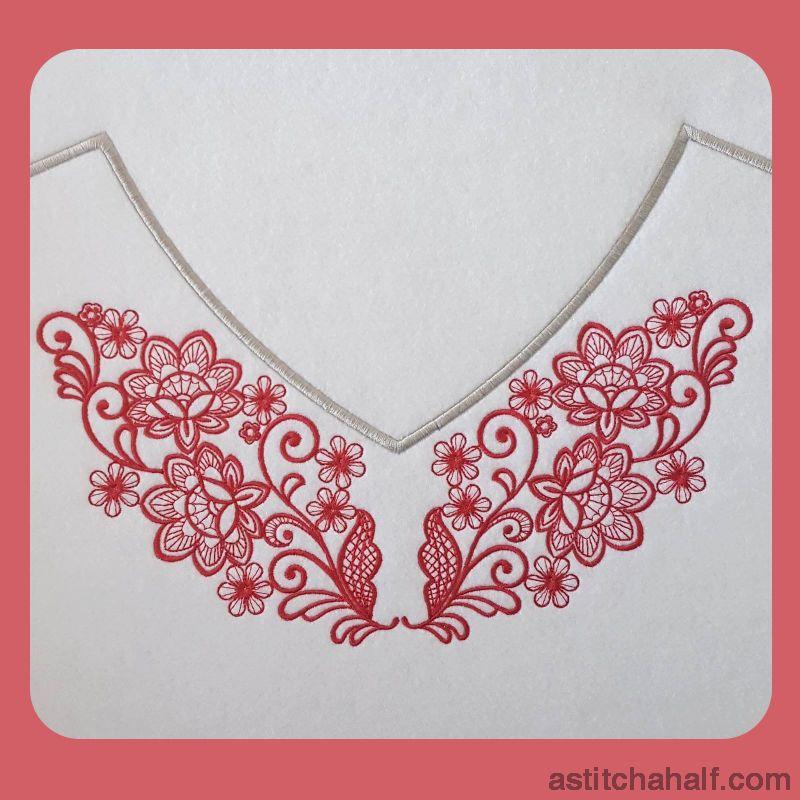 Tears in Flowers Neckline Combo - aStitch aHalf