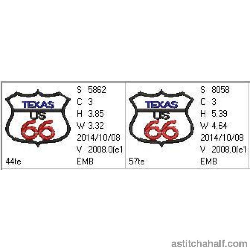Texas Route 66 - aStitch aHalf