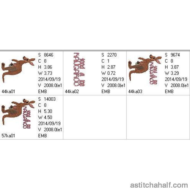 Tood a loo Kangaroo - aStitch aHalf