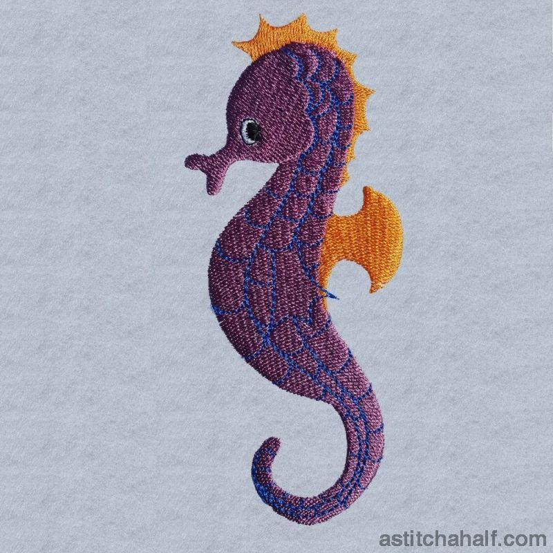 Trendy Seahorse - aStitch aHalf