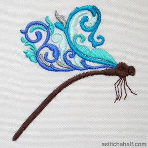 Turquoise Dragonfly - aStitch aHalf