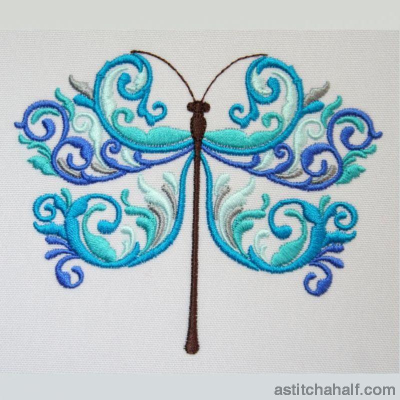 Turquoise Dragonfly - aStitch aHalf