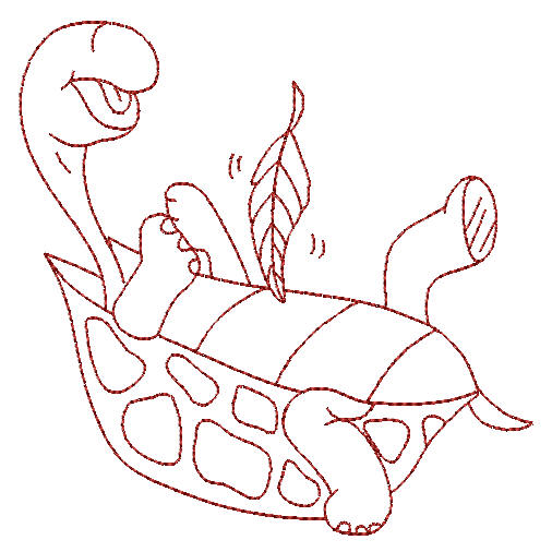 Redwork Turtle Time - a-stitch-a-half
