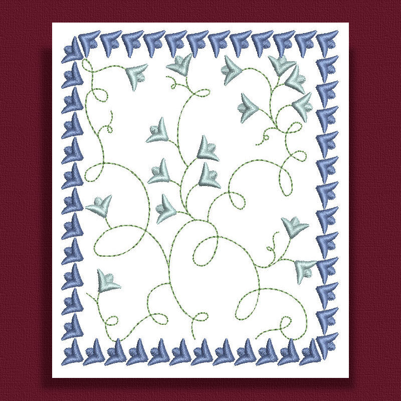 Twining Floral 01 Redwork - a-stitch-a-half