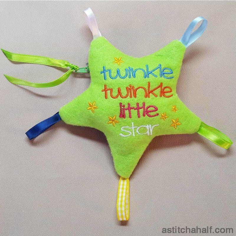 Twinkle Twinkle Little Star Taggie Toy ITH Bag - aStitch aHalf