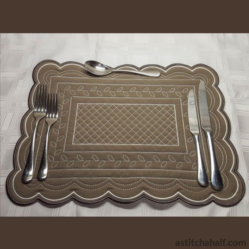 Vanilla Kisses Placemat Variety - aStitch aHalf
