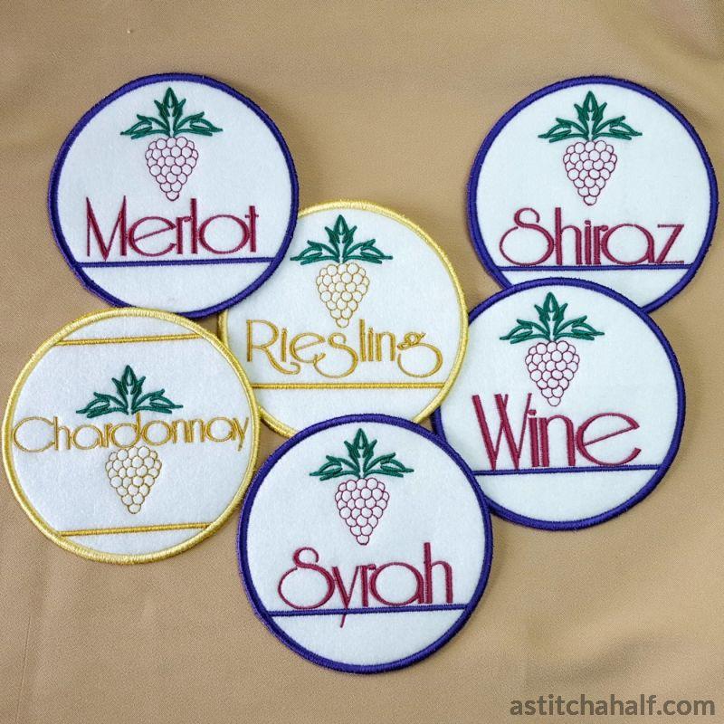 Vino Lettering and Coasters - aStitch aHalf