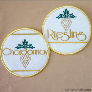 Vino Lettering and Coasters - aStitch aHalf