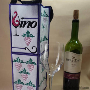 Vino Wine Bottle Tote - aStitch aHalf