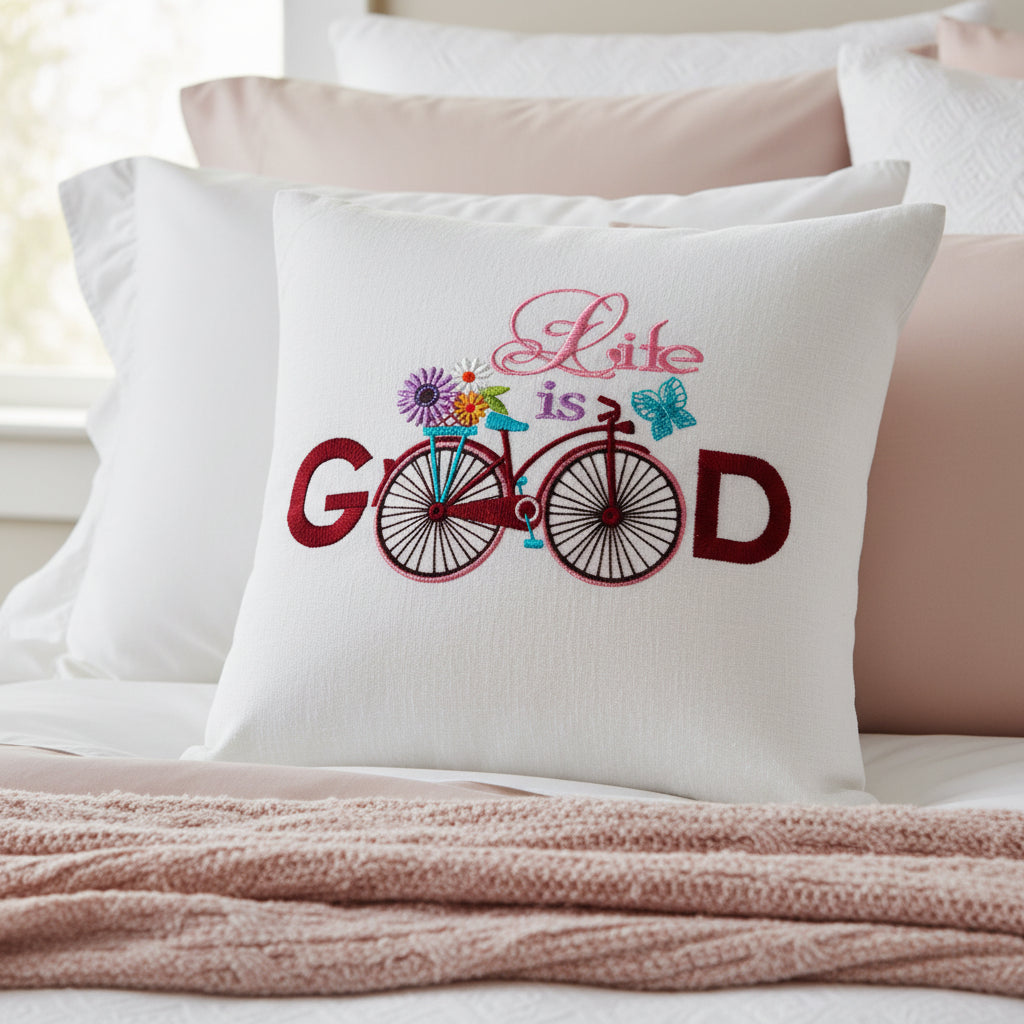 Vintage bicycle Life is Good - aStitch aHalf