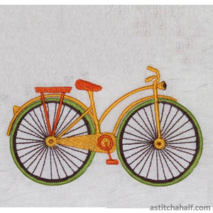 Vintage Bicycle pumpkin harvest - aStitch aHalf