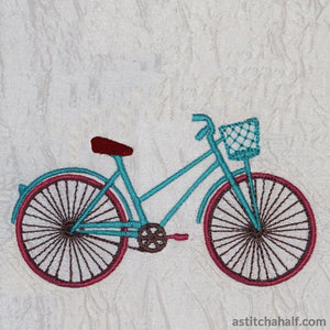 Vintage bicycle with balloons - aStitch aHalf
