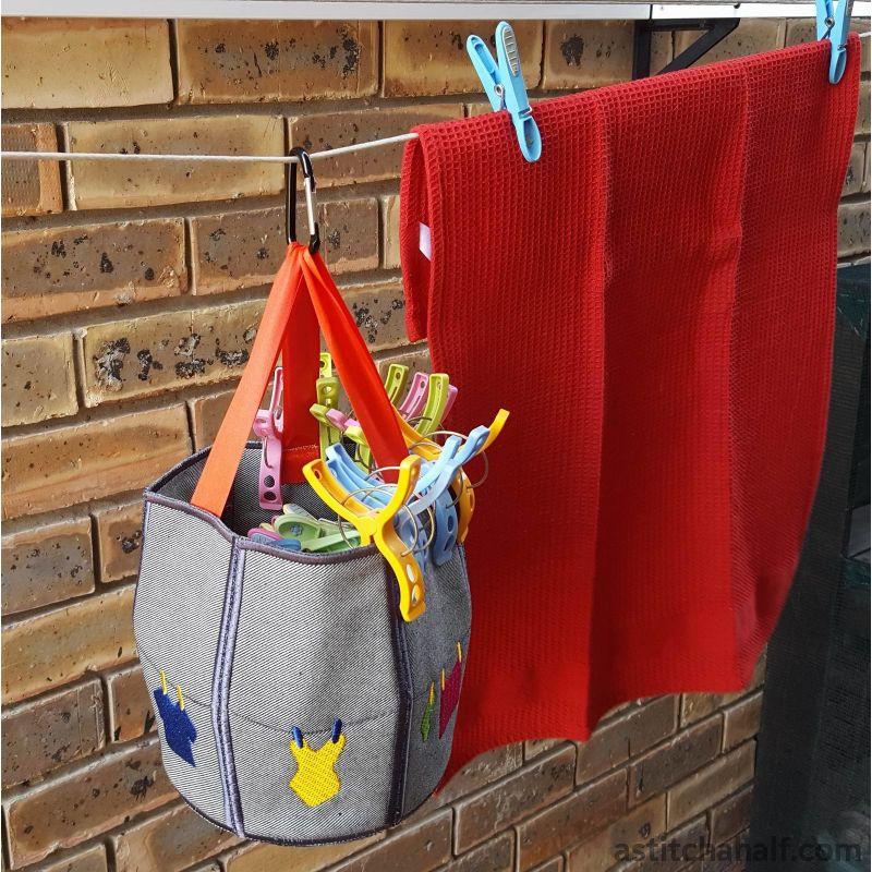 Washing Line Friendly Pegs Basket - aStitch aHalf