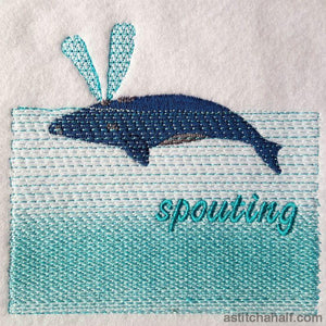 Whale Spouting - aStitch aHalf