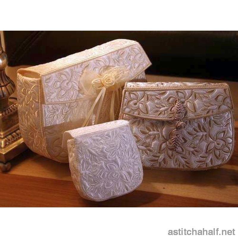 Whispers in White Clutch Purses - a-stitch-a-half