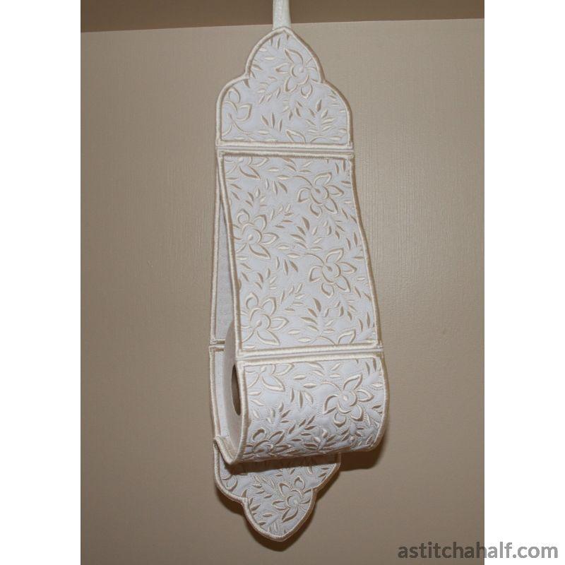 Whispers in White Toilet Roll Holder - aStitch aHalf
