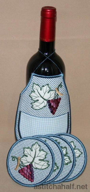Wine Bottle Apron 01 - a-stitch-a-half