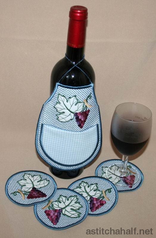 Wine Bottle Apron 01 - a-stitch-a-half