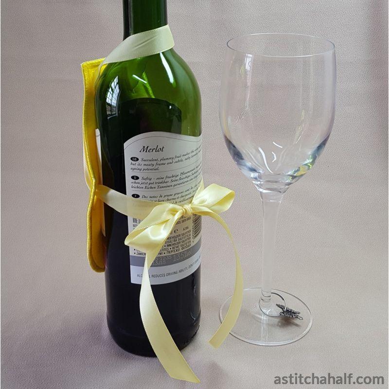 Wine Bottle Apron Enjoy - aStitch aHalf