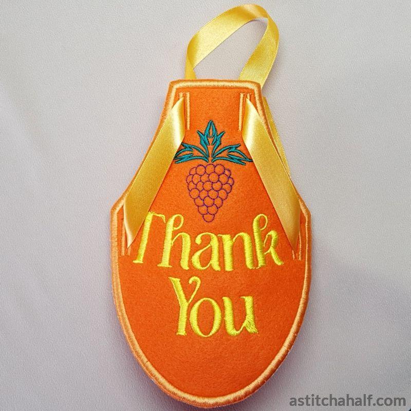 Wine Bottle Apron Thank You
