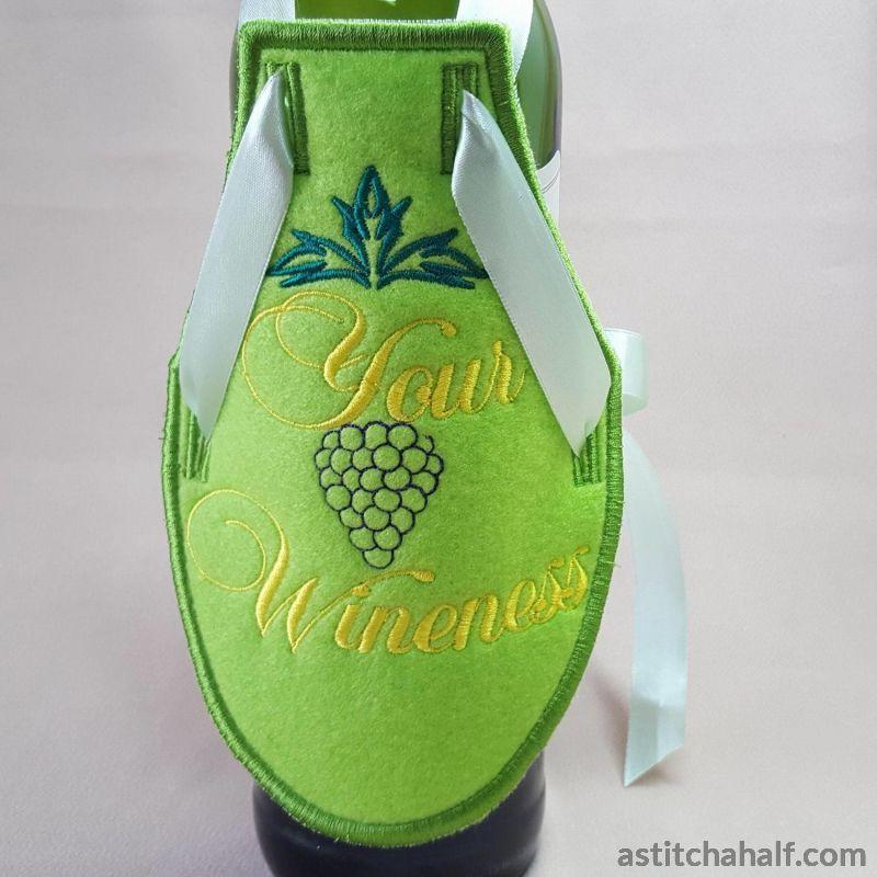 Wine Bottle Apron Your Wineness - aStitch aHalf