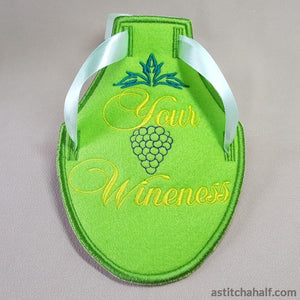 Wine Bottle Apron Your Wineness - aStitch aHalf