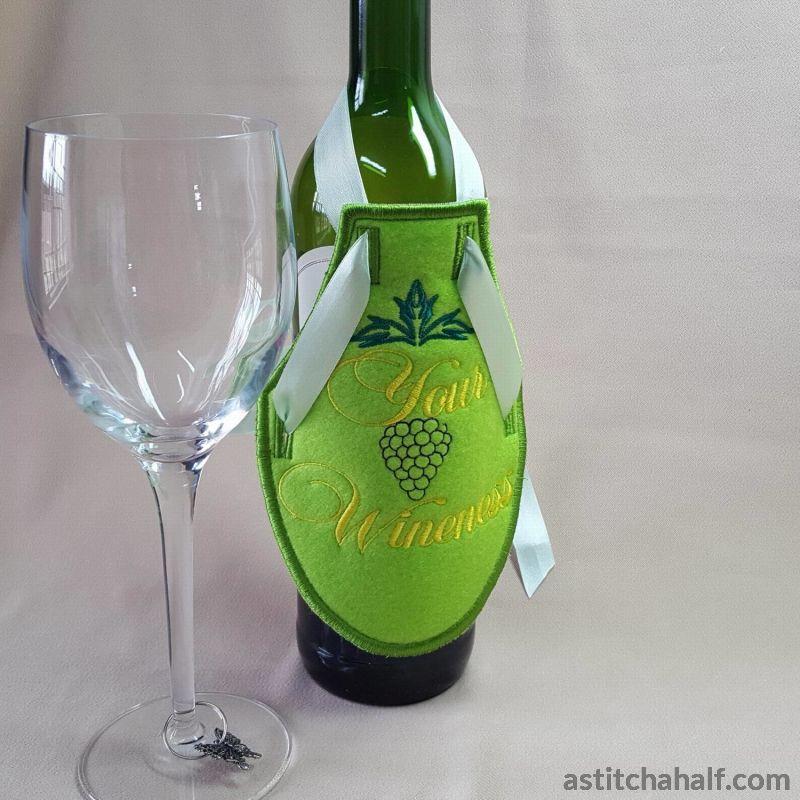 Wine Bottle Apron Your Wineness - aStitch aHalf