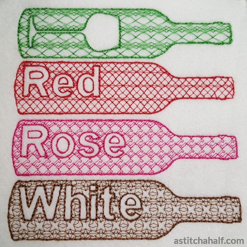 Wine Bottles - aStitch aHalf
