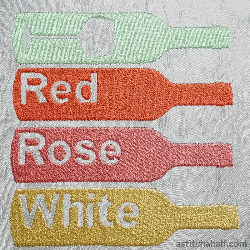 Wine Bottles - aStitch aHalf