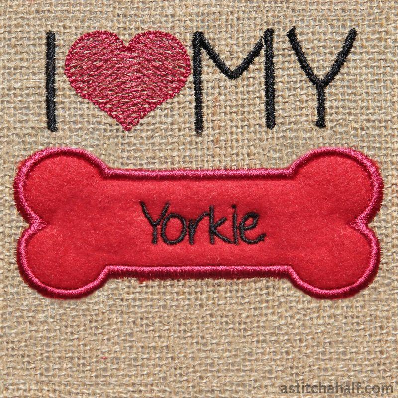 Yorkshire Terrier Dog Sillhouette - aStitch aHalf