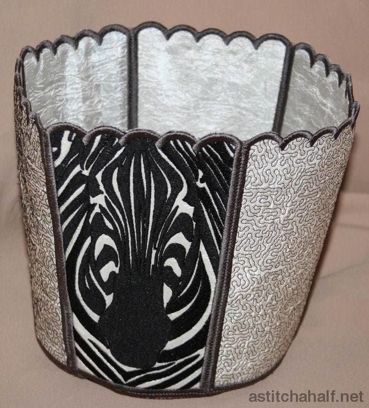 Zebra Bucket Bin - aStitch aHalf