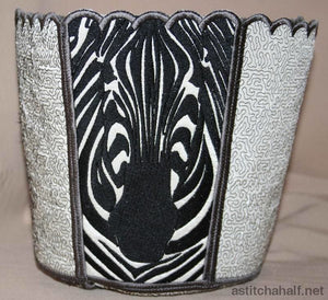 Zebra Bucket Bin - aStitch aHalf